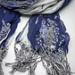 Bufanda Panuelo De Algodon Bf02  C/ Azul,gris ,blanco 1 Und - Miniatura 4