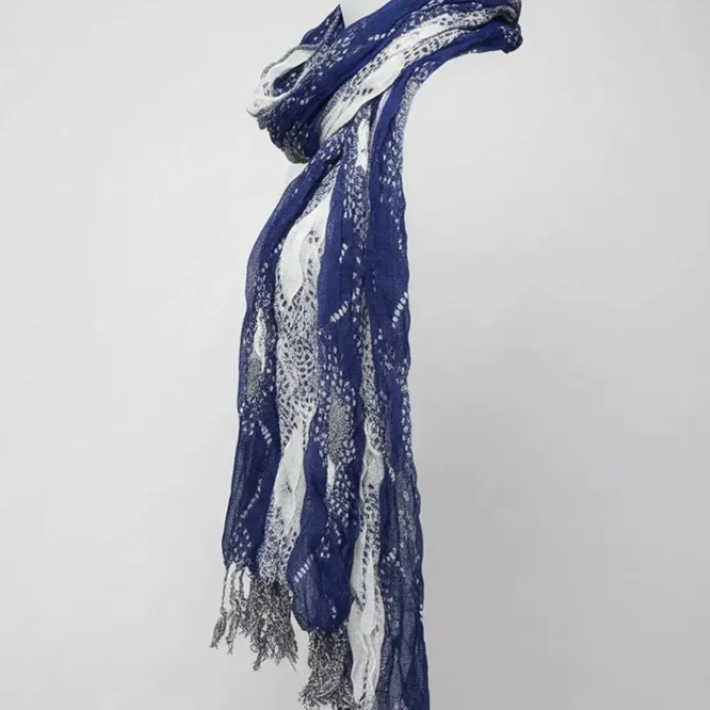 Bufanda Panuelo De Algodon Bf02  C/ Azul,gris ,blanco 1 Und 10