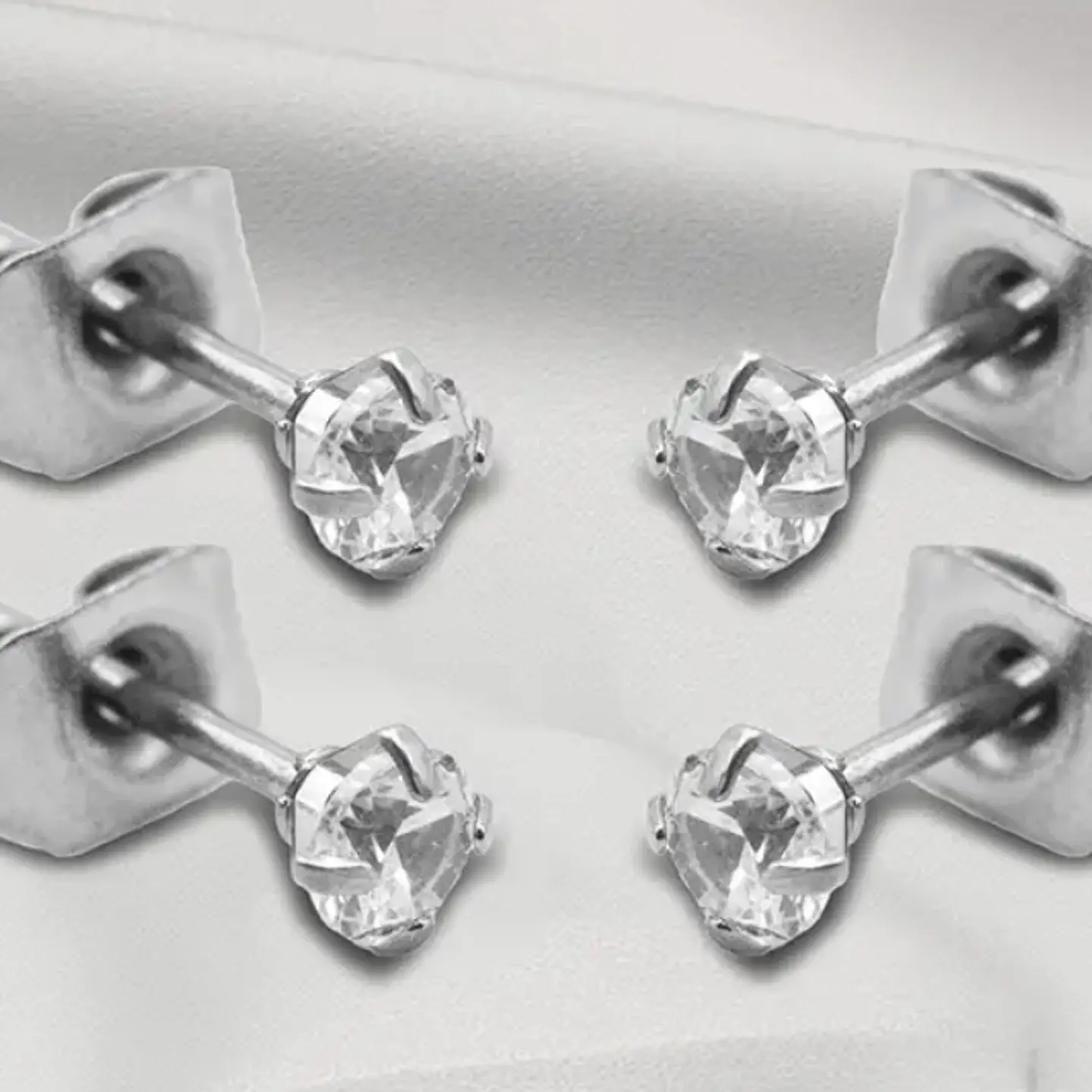 Aros Tpito Acero Quirúrgi Zircon Aaa Cristal Tslb01 3mm 1par 9