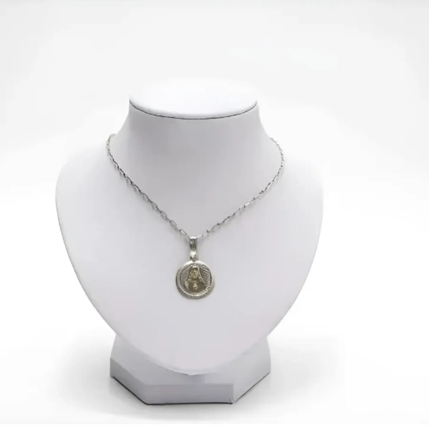 Exhibidor Cuello Redondo Chico Cuerina Blanco Collares 12