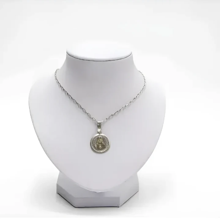 Exhibidor Cuello Redondo Chico Cuerina Blanco Collares 12