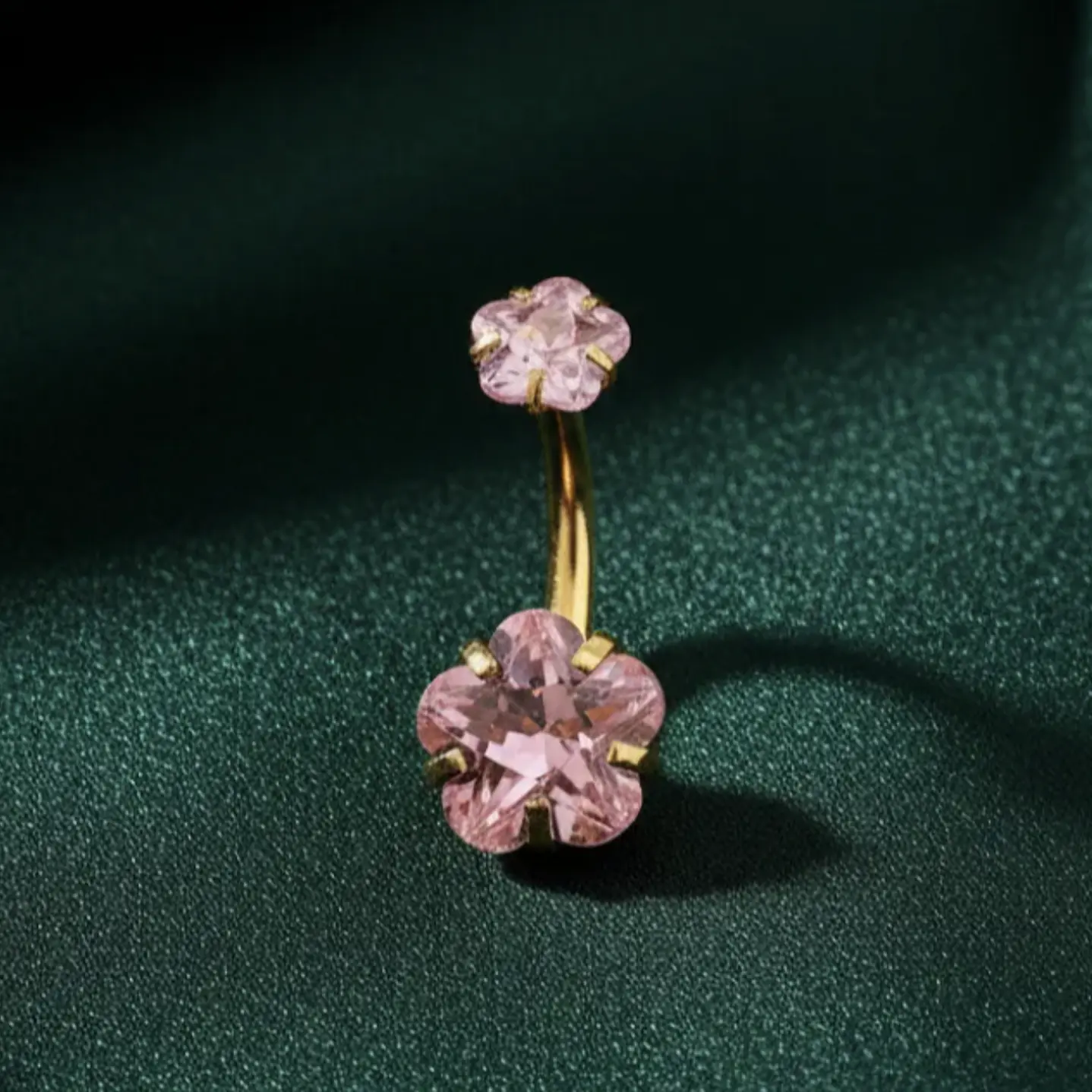 Piercing Ombligo Dorado Flor Joyas Bjfl03 1.6x10x5/10 1und 7
