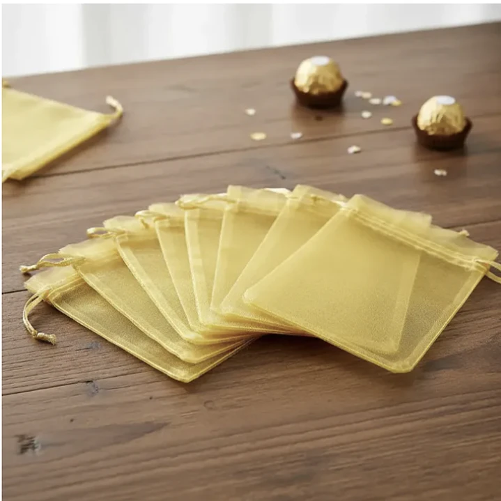 Bolsa Organza  Medida 12x18 Cms  Color Dorado 100 Unidades 9