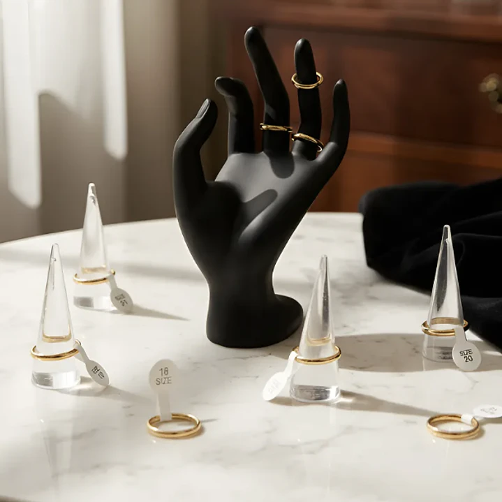 Caja Anillos Ilusión 3mm Acero Dorado 36 Unds Med #17 Al #21 6