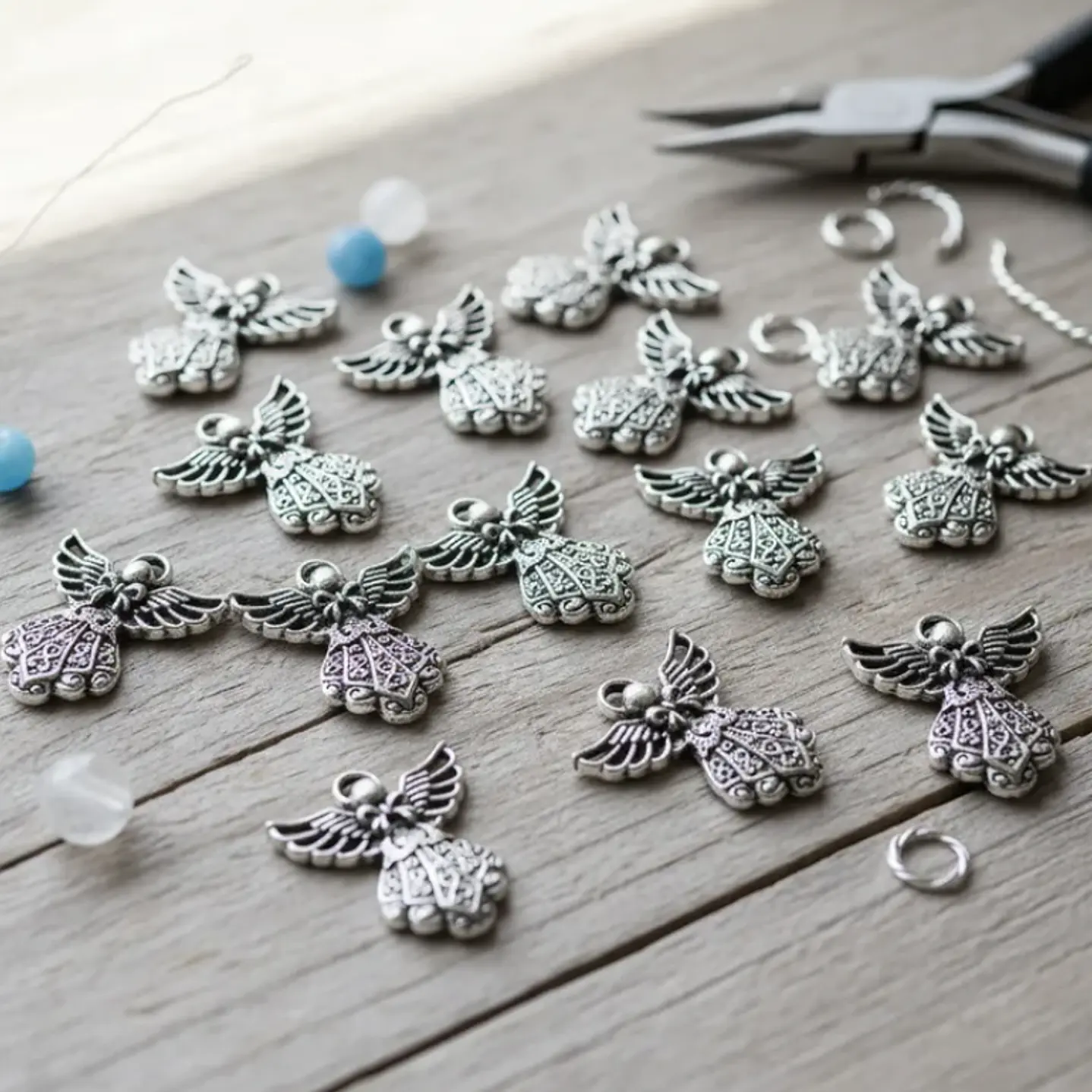 25 Unds Chiches Cuentas Para Bisuteria Charm Mod Angel Ch184 2