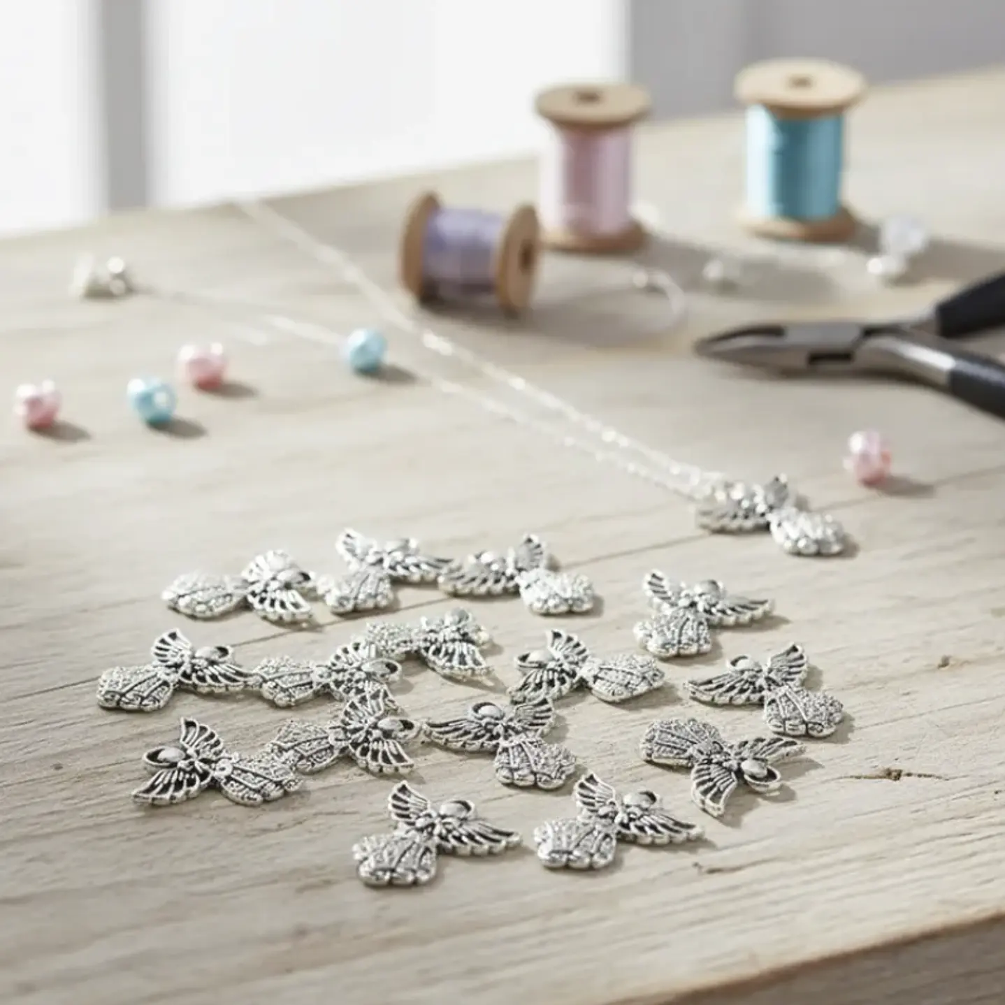 25 Unds Chiches Cuentas Para Bisuteria Charm Mod Angel Ch184 3