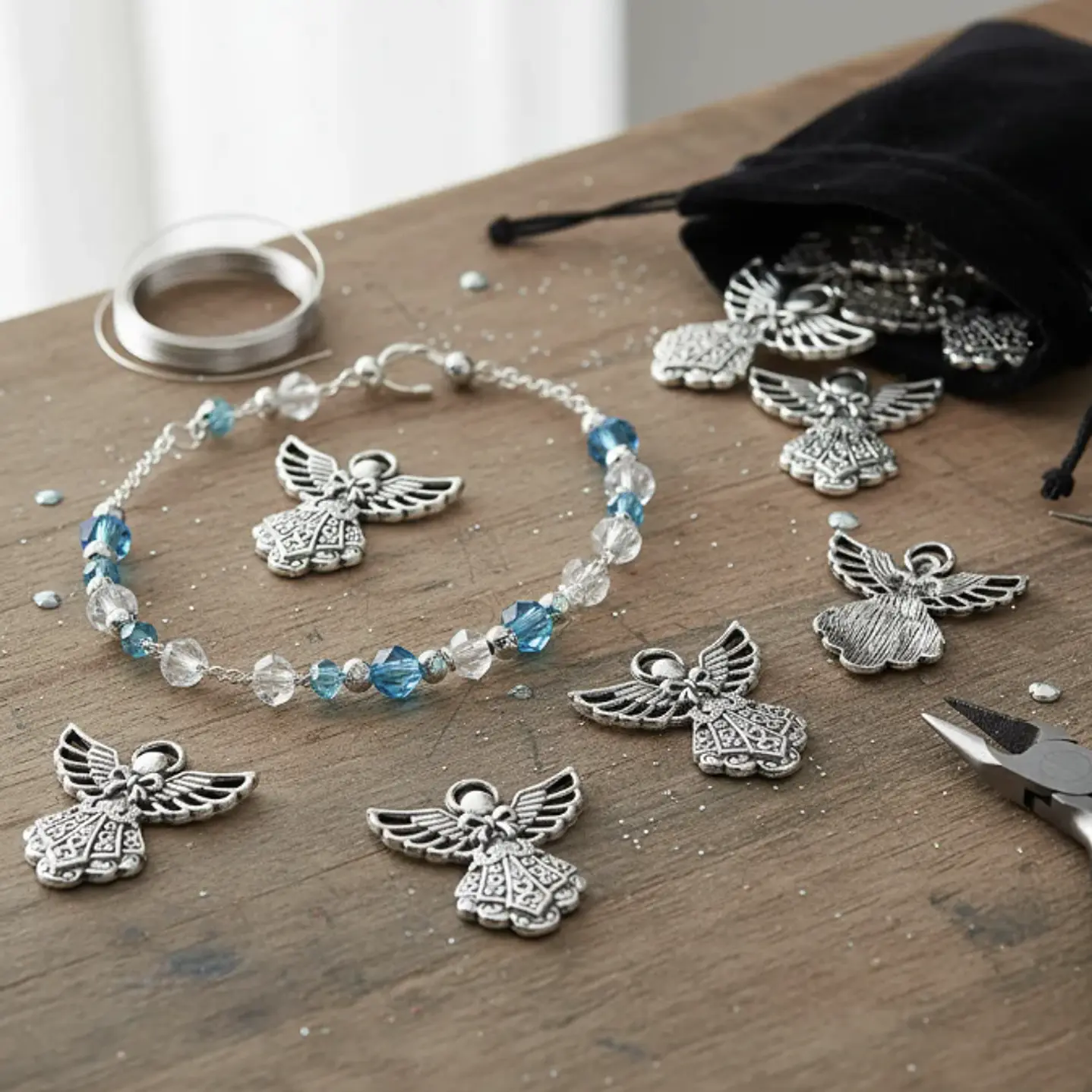 25 Unds Chiches Cuentas Para Bisuteria Charm Mod Angel Ch184 1