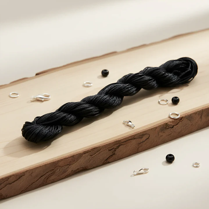 Hilo Seda Bisuteria 10 Madejas X 25m Grosor 1mm Color Negro 7