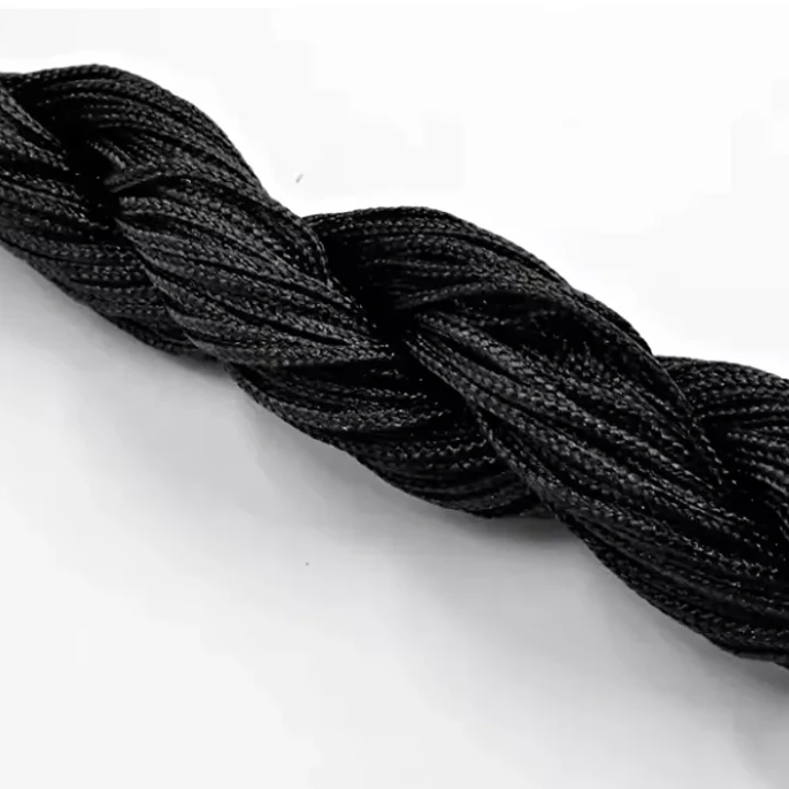 Hilo Seda Bisuteria 10 Madejas X 25m Grosor 1mm Color Negro 10