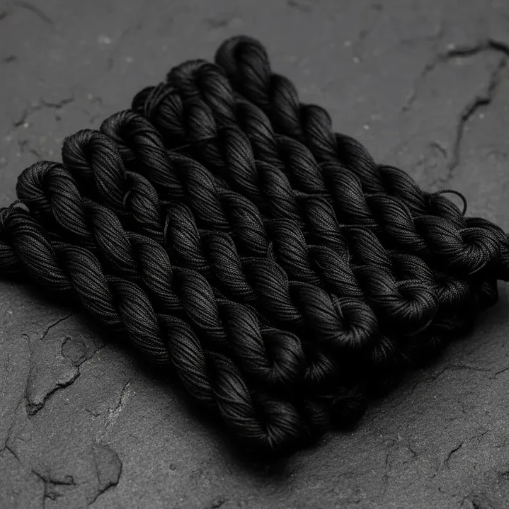 Hilo Seda Bisuteria 10 Madejas X 25m Grosor 1mm Color Negro 12