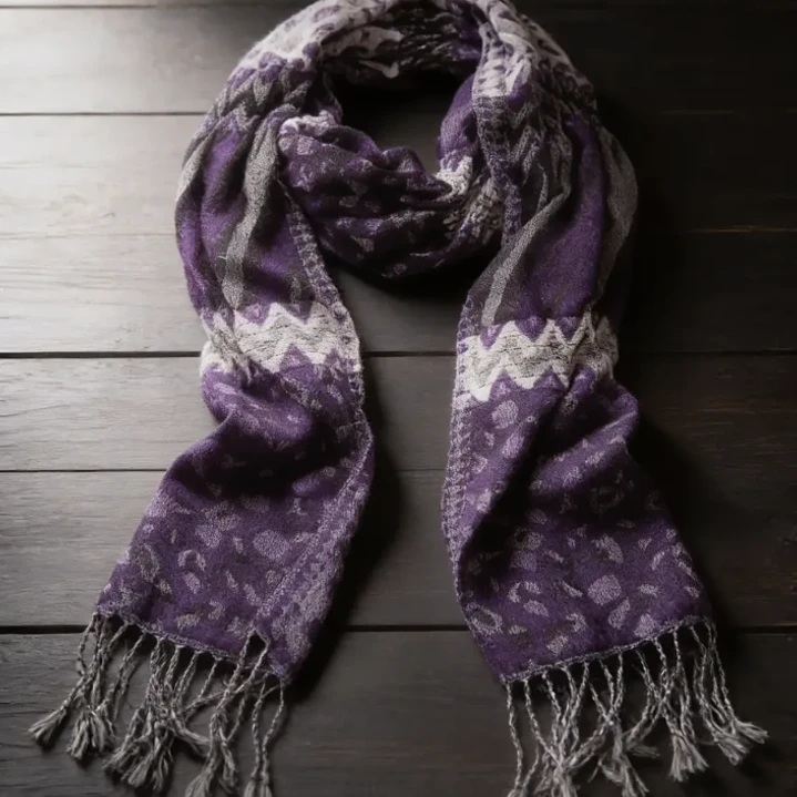 Bufanda Panuelo De Algodon Bf03  Varios Colores Morado 1 Und 3