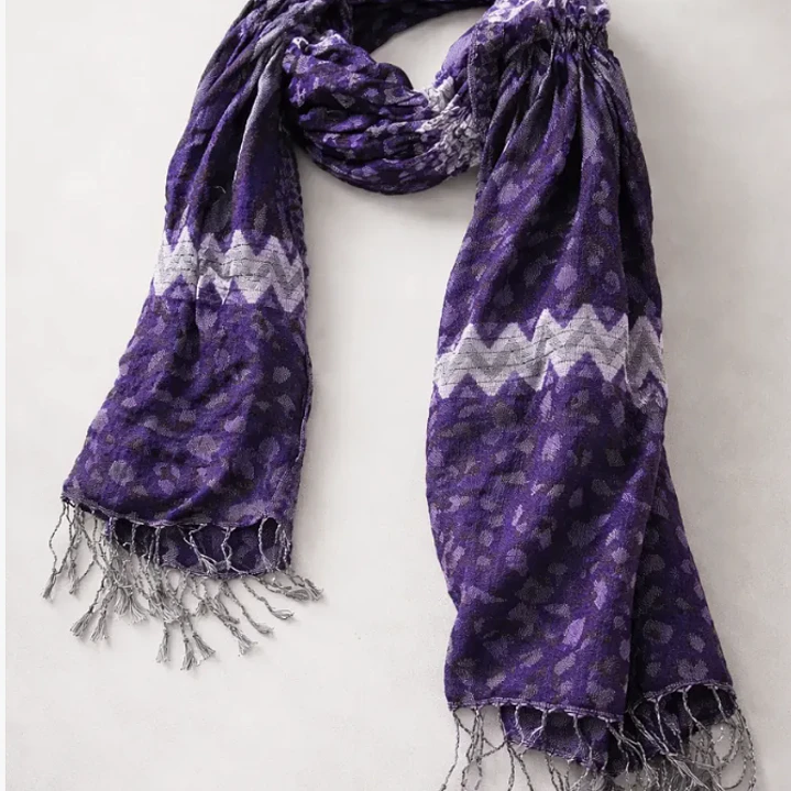Bufanda Panuelo De Algodon Bf03  Varios Colores Morado 1 Und 4