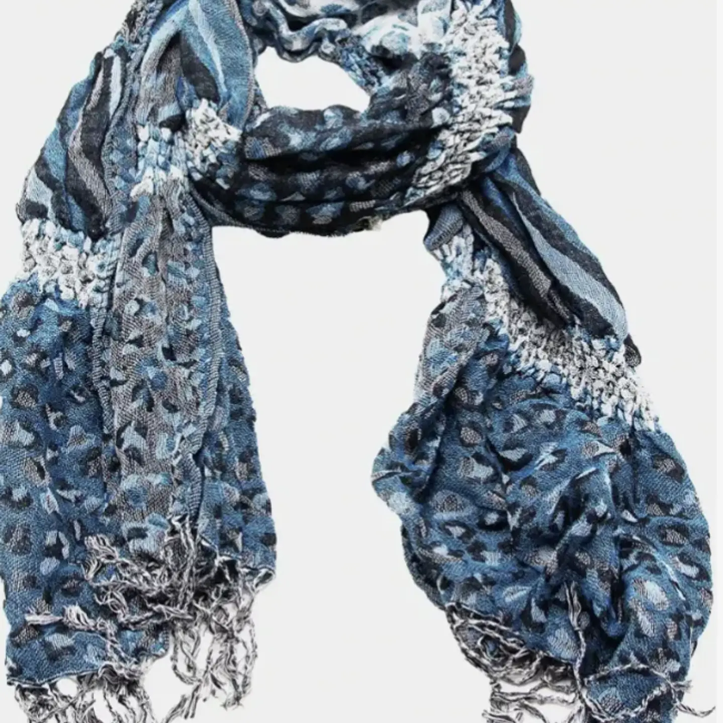 Bufanda Panuelo De Algodon Bf03 C/celeste ,gris ,blan  1 Und 4
