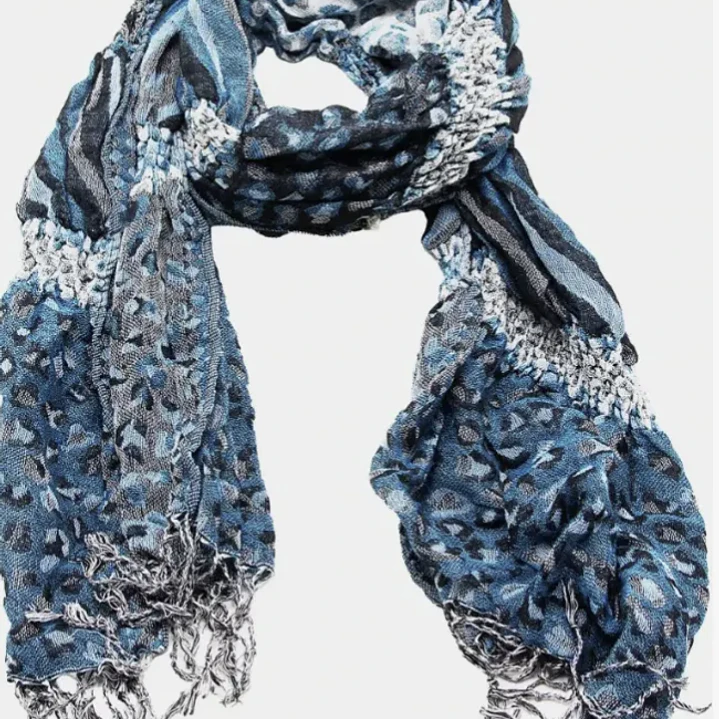 Bufanda Panuelo De Algodon Bf03 C/celeste ,gris ,blan  1 Und 4