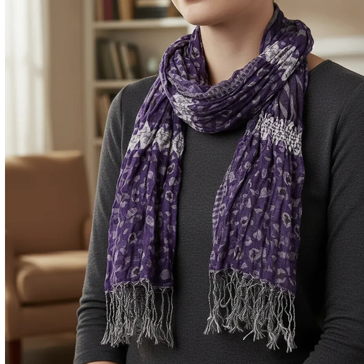 Bufanda Panuelo De Algodon Bf03  Varios Colores Morado 1 Und 6