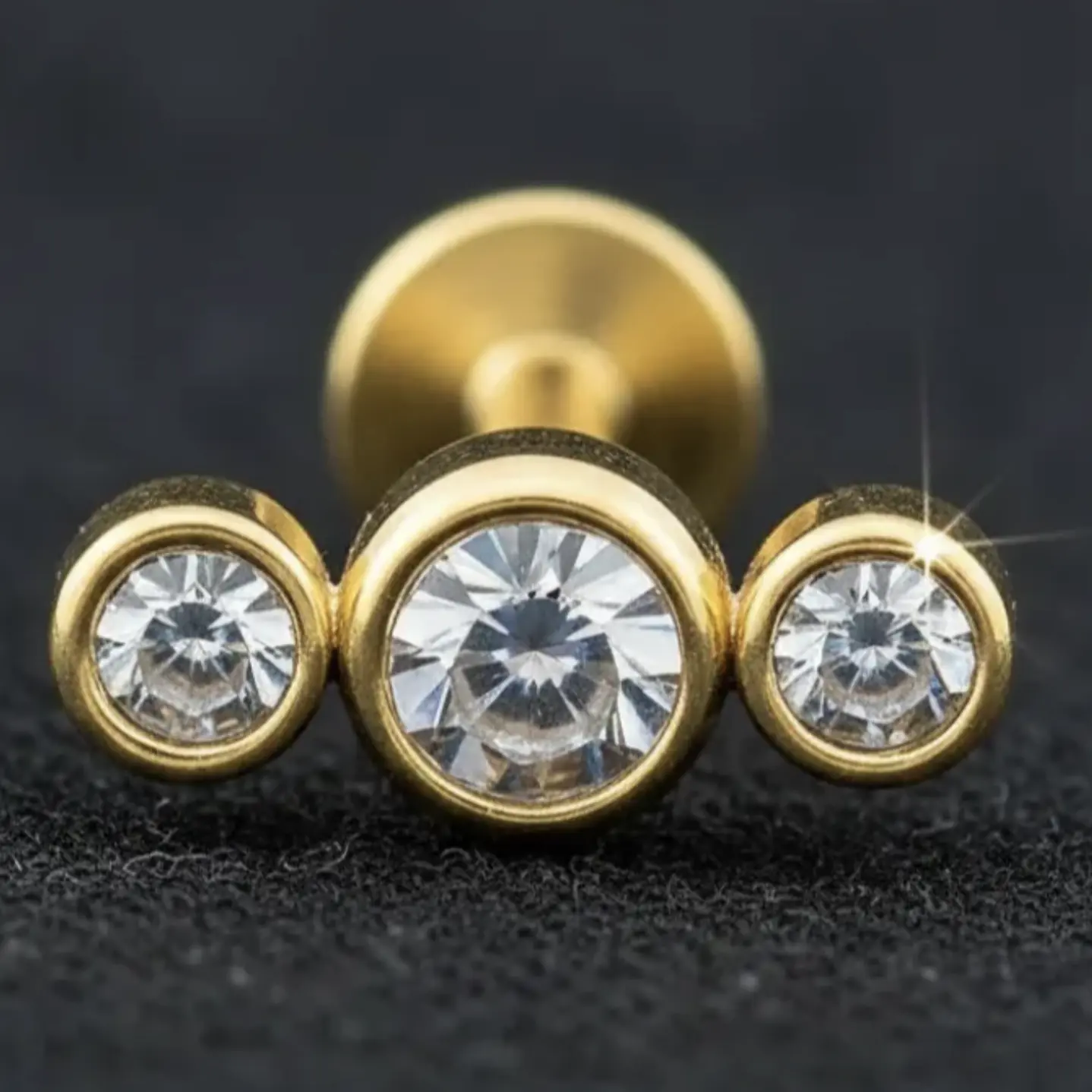 Piercing Lbjmbgd03a Helix Con 3 Piedras Color Dorad 316l 1un 11