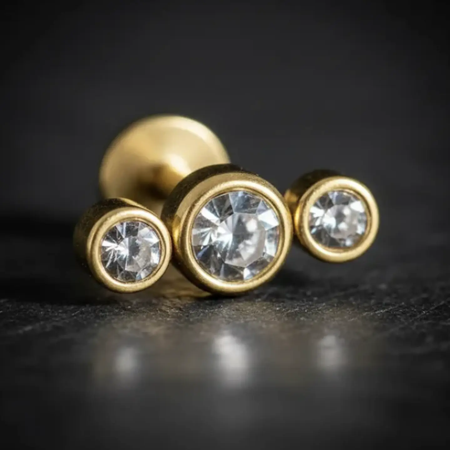 Piercing Lbjmbgd03a Helix Con 3 Piedras Color Dorad 316l 1un 9