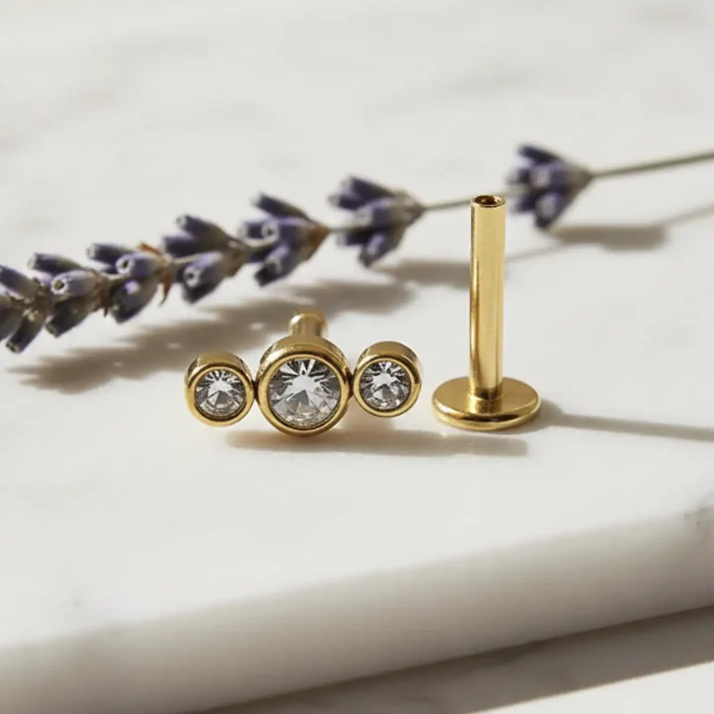 Piercing Lbjmbgd03a Helix Con 3 Piedras Color Dorad 316l 1un 6