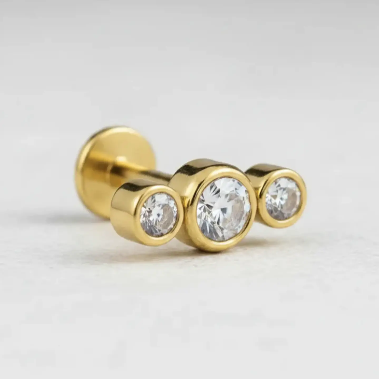 Piercing Lbjmbgd03a Helix Con 3 Piedras Color Dorad 316l 1un 7