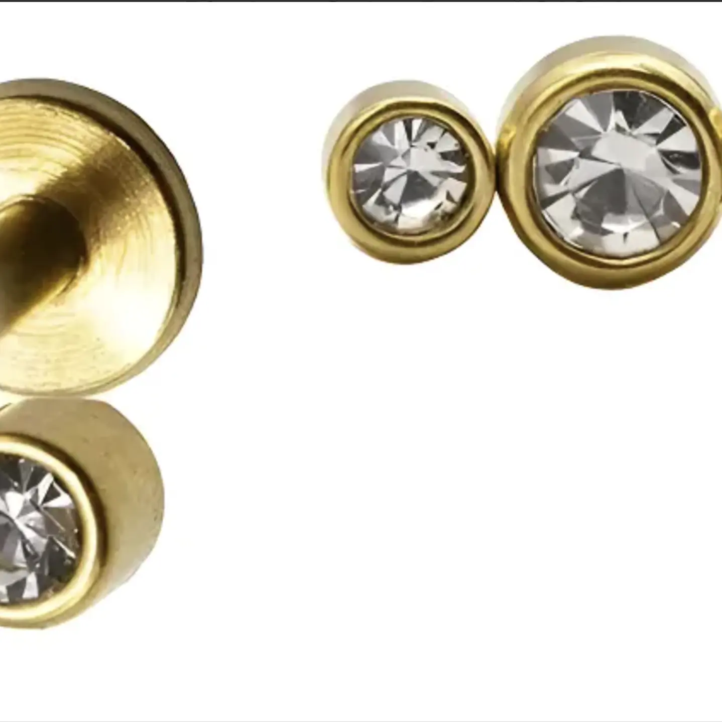 Piercing Lbjmbgd03a Helix Con 3 Piedras Color Dorad 316l 1un 10