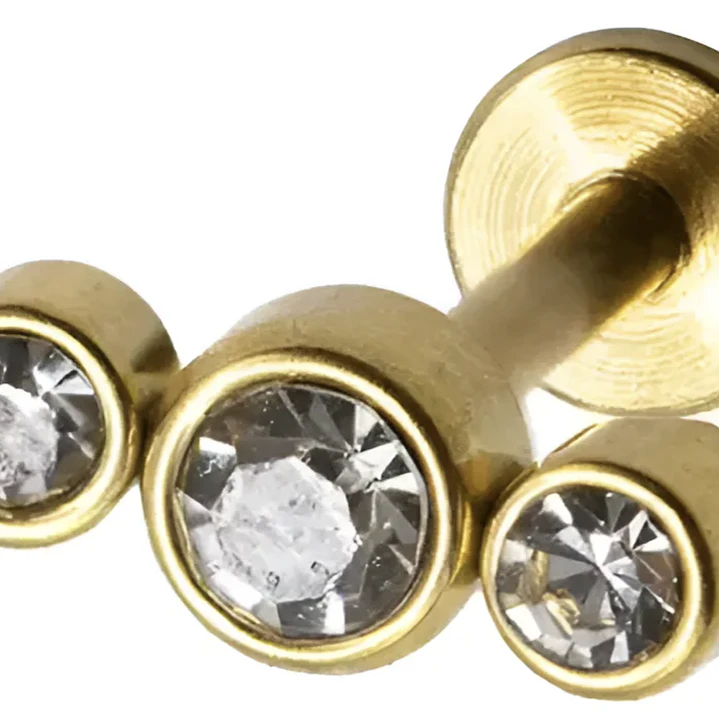 Piercing Lbjmbgd03a Helix Con 3 Piedras Color Dorad 316l 1un 8