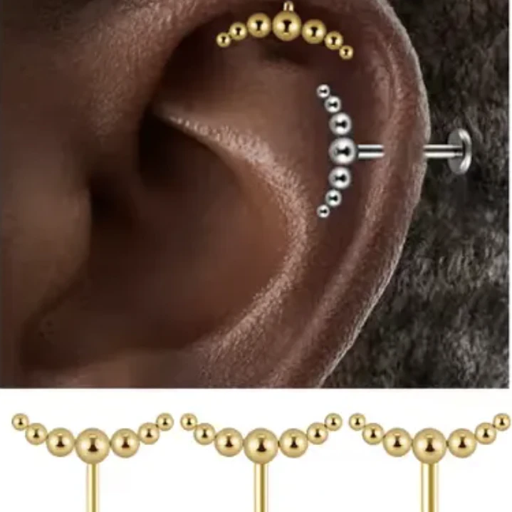 Piercing Labret Lbgd03 Helix  Acero Quirurgico 316l 1un 3