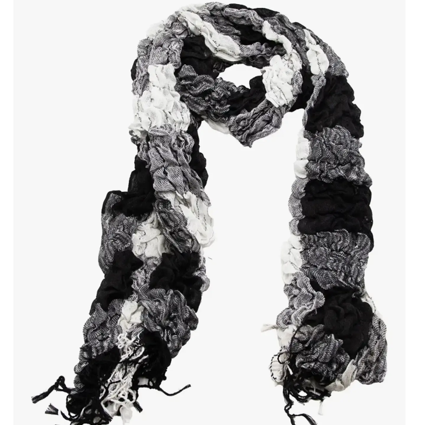 Bufanda Panuelo De Algodon Bf04  C/ Negro,gris Y Blan  1 Und 2