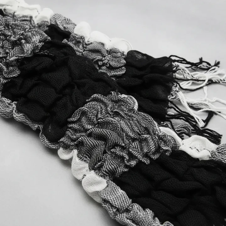 Bufanda Panuelo De Algodon Bf04  C/ Negro,gris Y Blan  1 Und 6