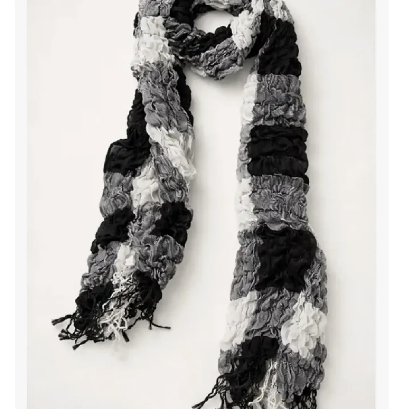 Bufanda Panuelo De Algodon Bf04  C/ Negro,gris Y Blan  1 Und 7