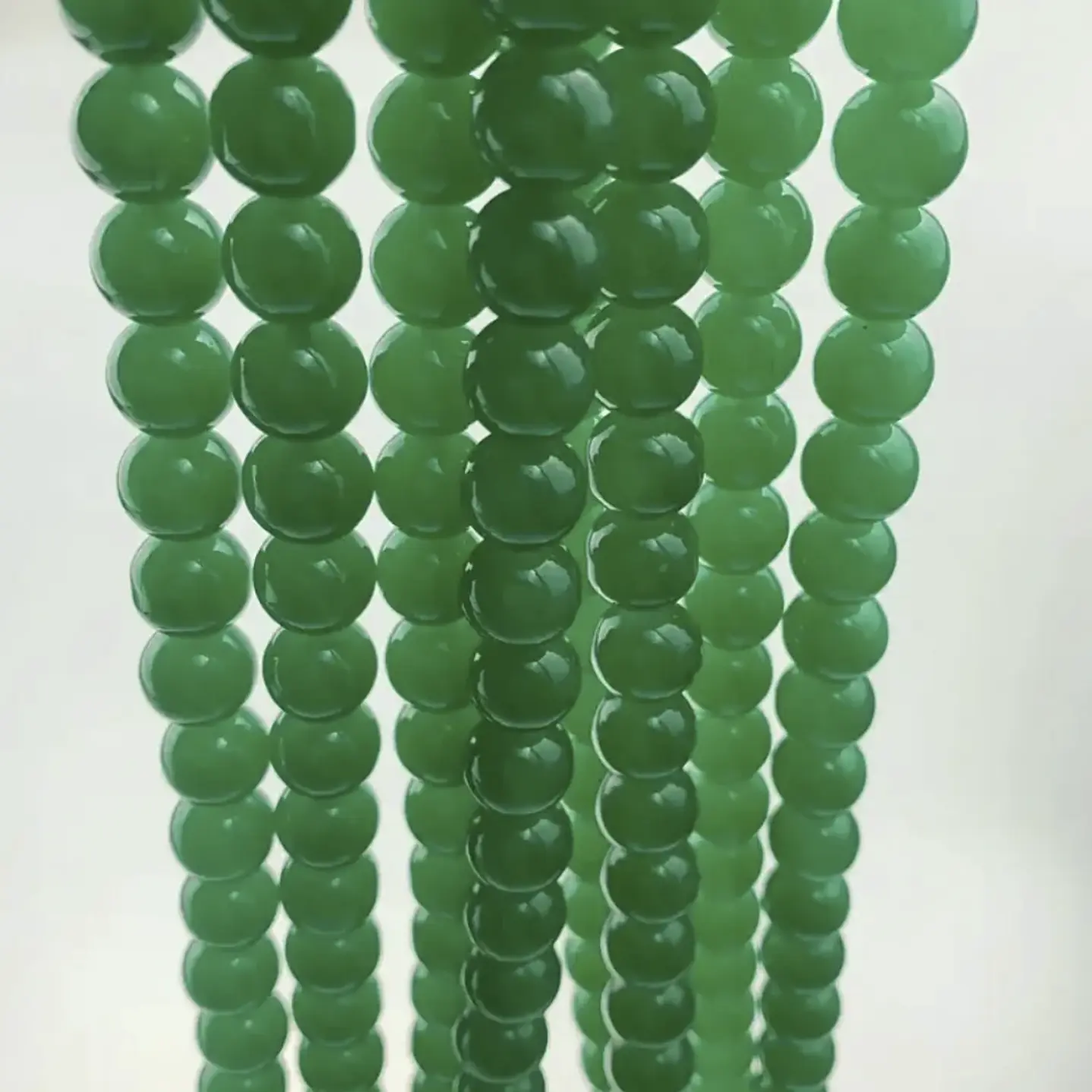 Tiras Cuentas De Vidrio Redonda 8mm Color Verde-01 3 Tiras  1