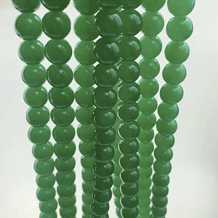 Tiras Cuentas De Vidrio Redonda 8mm Color Verde-01 3 Tiras 