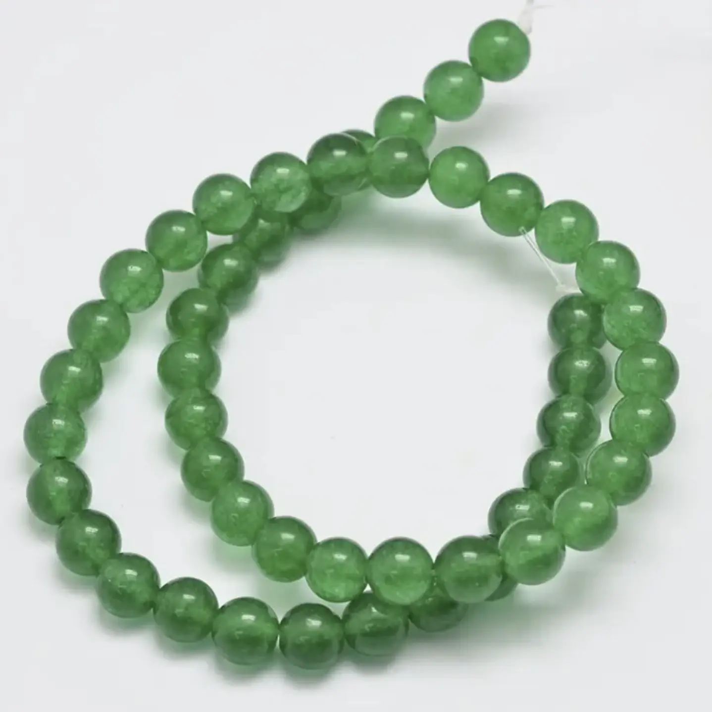 Tiras Cuentas De Vidrio Redonda 8mm Color Verde-01 3 Tiras  8
