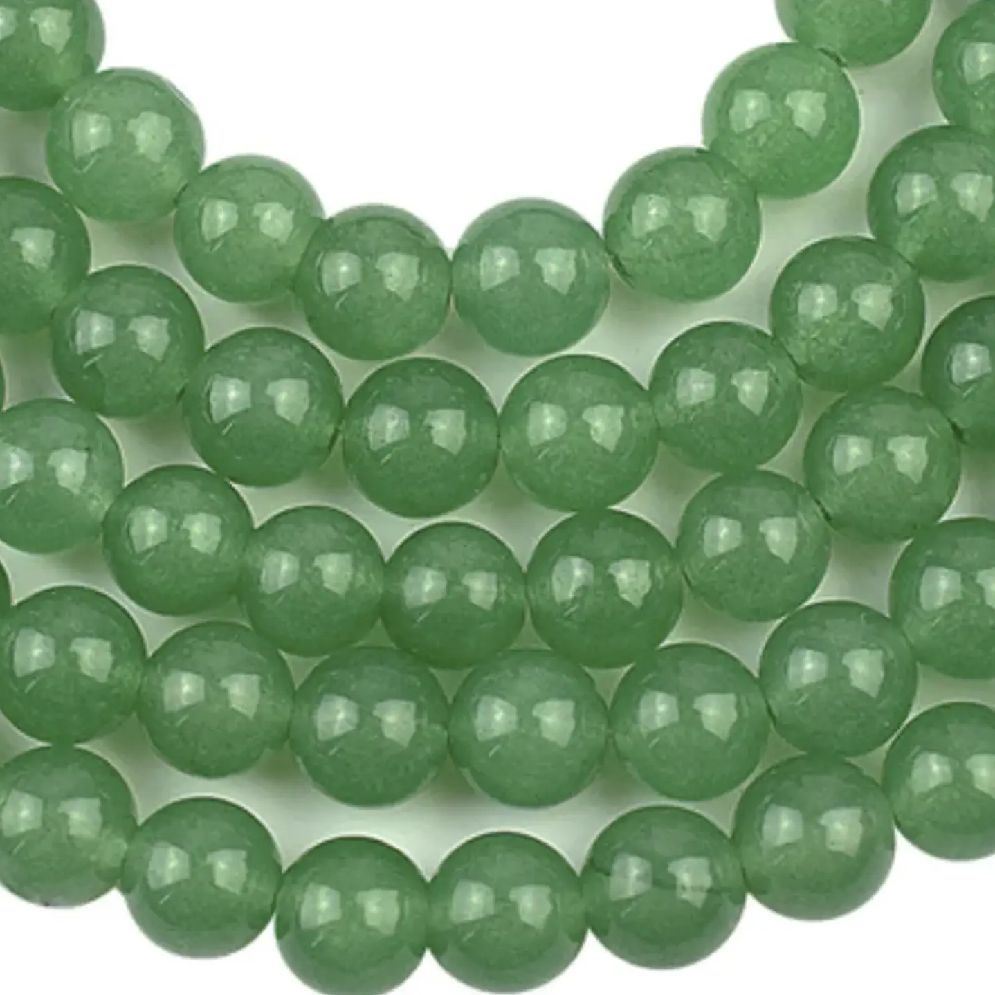 Tiras Cuentas De Vidrio Redonda 8mm Color Verde-01 3 Tiras  9