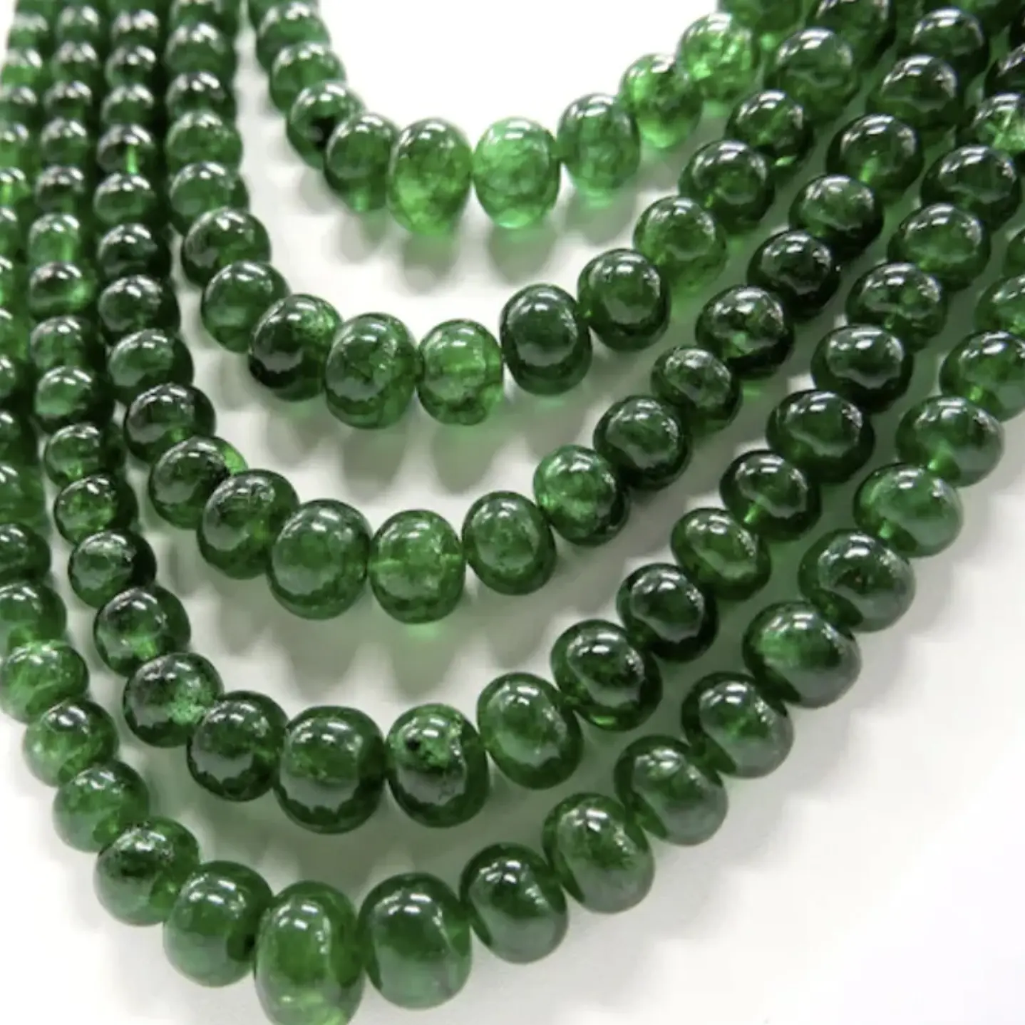 Tiras Cuentas De Vidrio Redonda 8mm Color Verde 3 Tiras 1
