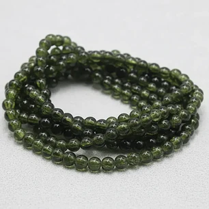 Tiras Cuentas De Vidrio Redonda 8mm Color Verde Musgo 6tiras