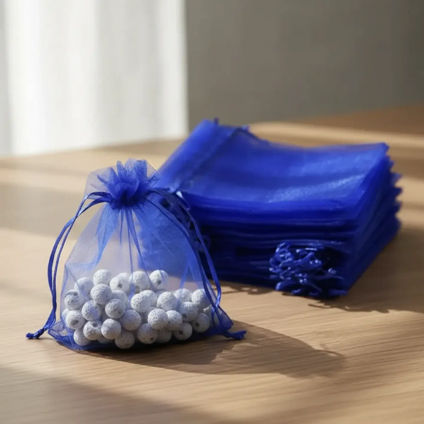 Bolsa Organza 7x9 Cms Paquete 100 Unds Color Azul 5