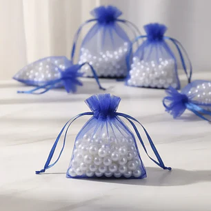 Bolsa Organza 7x9 Cms Paquete 100 Unds Color Azul