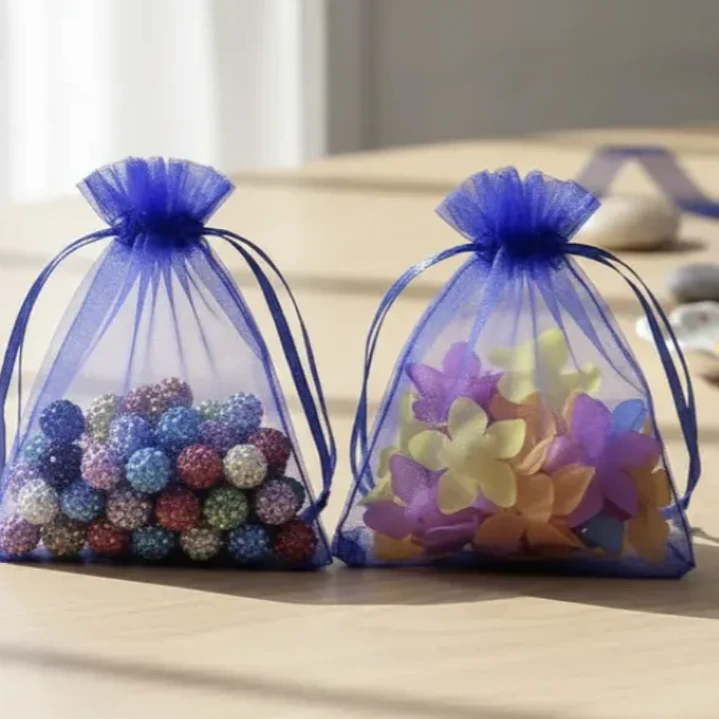 Bolsa Organza 7x9 Cms Paquete 100 Unds Color Azul 13