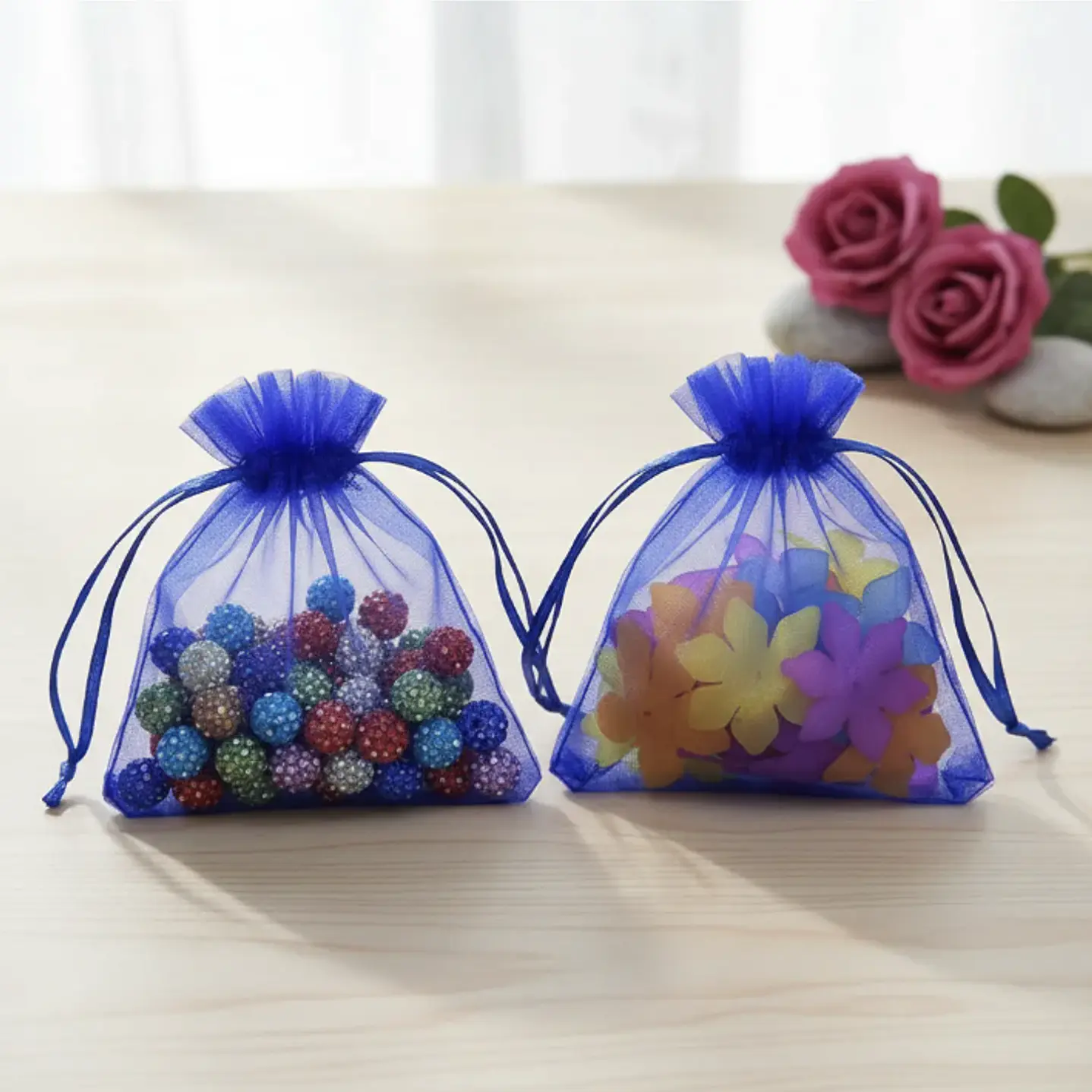 Bolsa Organza 7x9 Cms Paquete 12 Unds Color Azul 4
