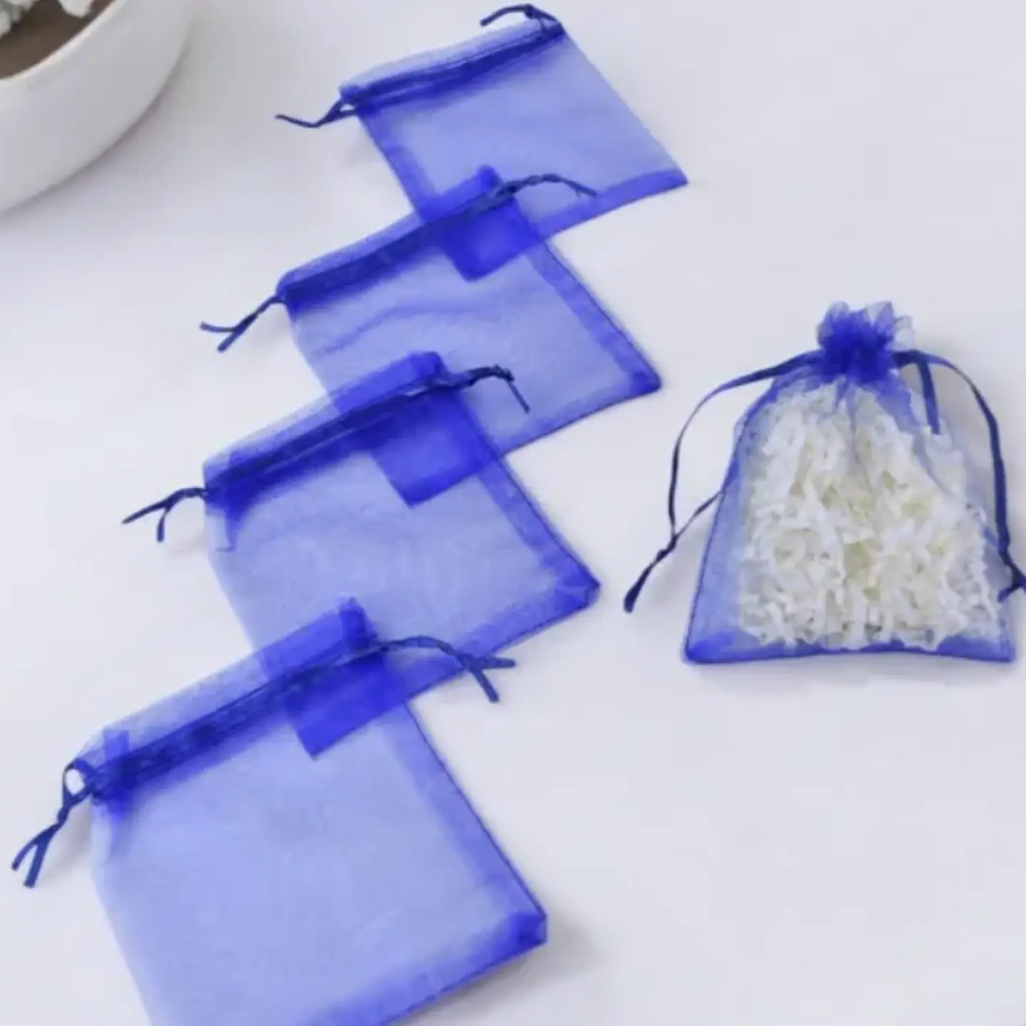 Bolsa Organza 7x9 Cms Paquete 12 Unds Color Azul 7