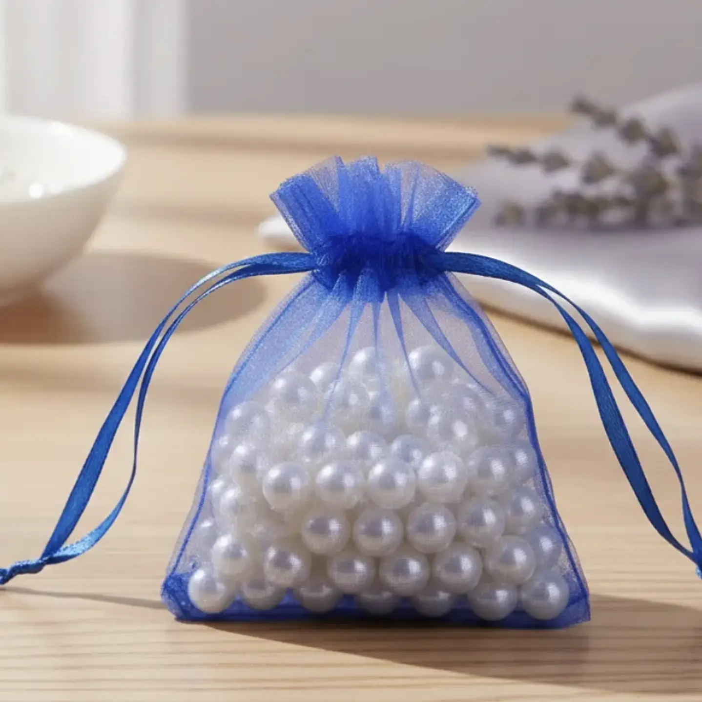 Bolsa Organza 7x9 Cms Paquete 12 Unds Color Azul 9