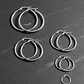Aros Argolla Acero Quirurgico ,varias Medidas Pack 5 Pares Color Plateado - Miniatura 1