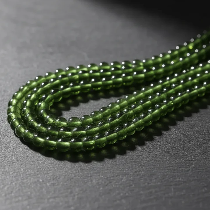 Tiras Cuentas De Vidrio Redonda 6mm Color Verde Musgo 6tiras 3
