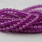 Tiras Cuentas De Vidrio Redonda 6mm Color Fucsia 6 Tiras . - Miniatura 3