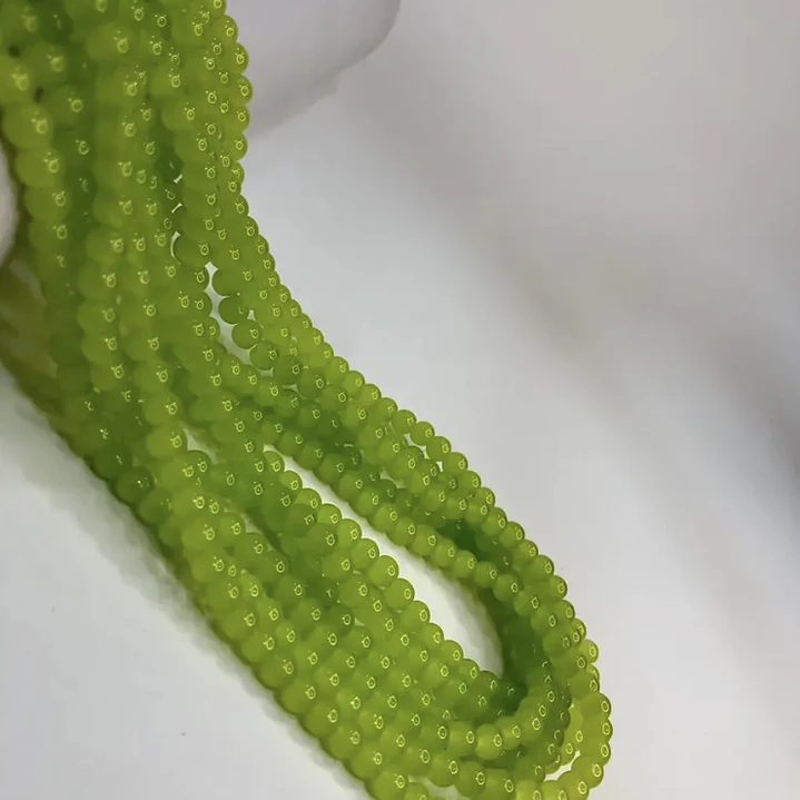 Tiras Cuentas Vidrio Ambar Redonda 6mm C/ Verde Jade 6 Tiras  9