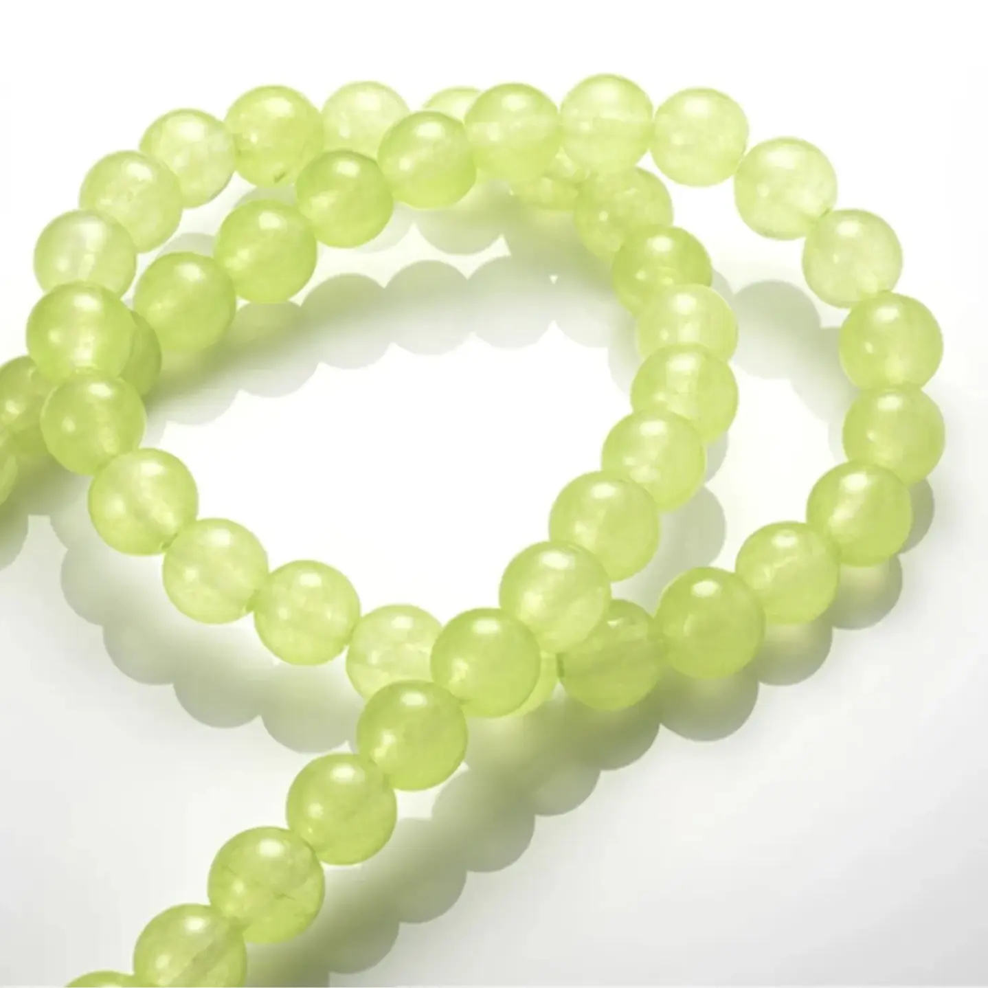Tiras Cuentas Vidrio Ambar Redonda 6mm C/ Verde Jade 6 Tiras  7