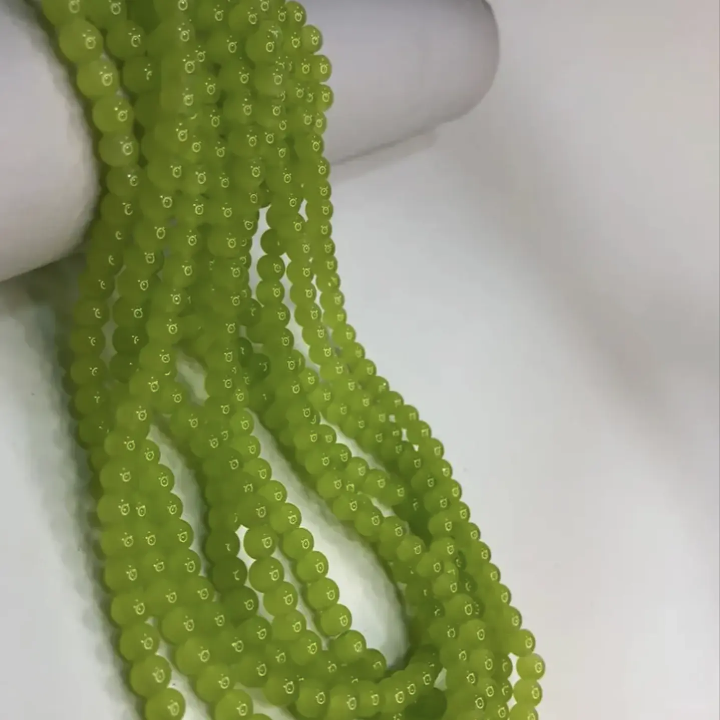 Tiras Cuentas Vidrio Ambar Redonda 6mm C/ Verde Jade 6 Tiras  8