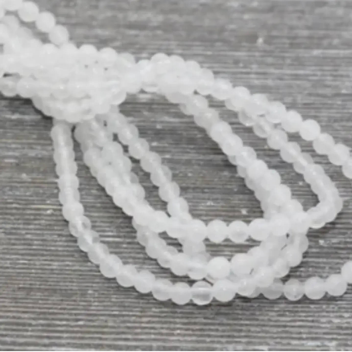 Tiras Cuentas Vidrio Ambar Redonda 6mm Color Blanco 6 Tiras 6