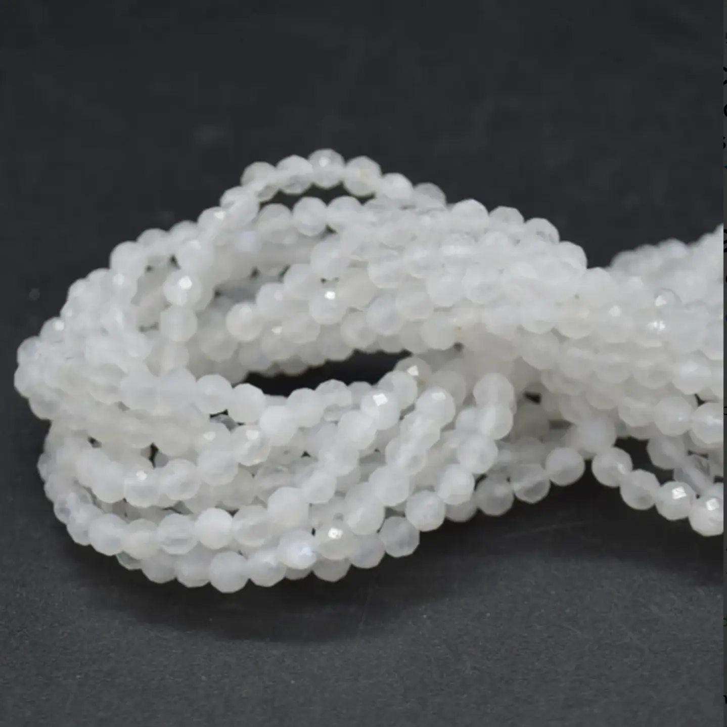 Tiras Cuentas Vidrio Ambar Redonda 6mm Color Blanco 6 Tiras 9