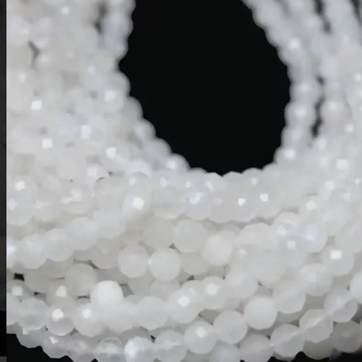 Tiras Cuentas Vidrio Ambar Redonda 6mm Color Blanco 6 Tiras 4